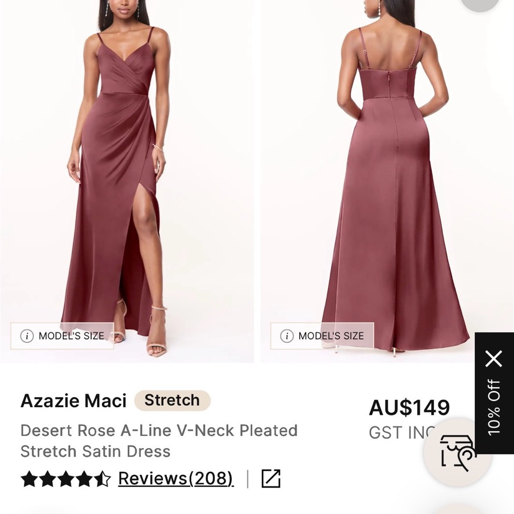BNWT Azazie Rose Gown
